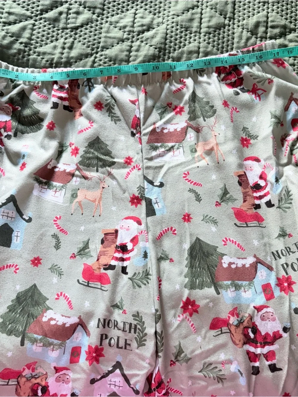 Pottery Barn Christmas Pajama Set Size L Adult North Pole Santa Flannel PJ
